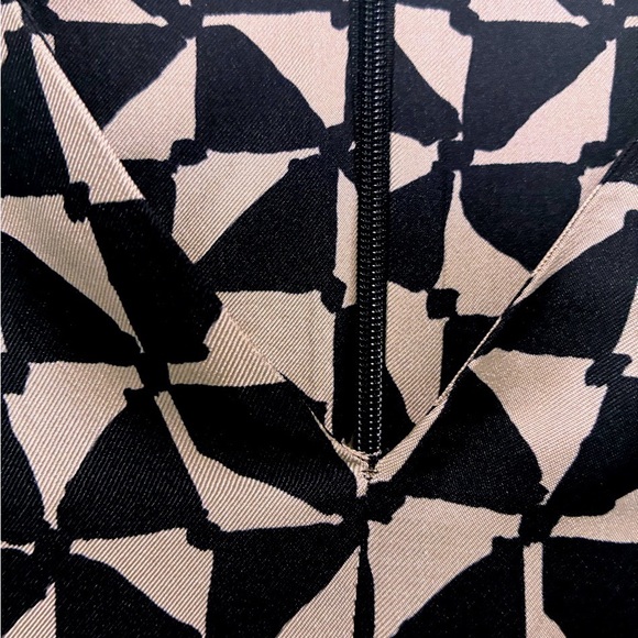 S Max Mara 100% Silk Geometric Print Midi Dress | US 10 IT 44 - Picture 6 of 8
